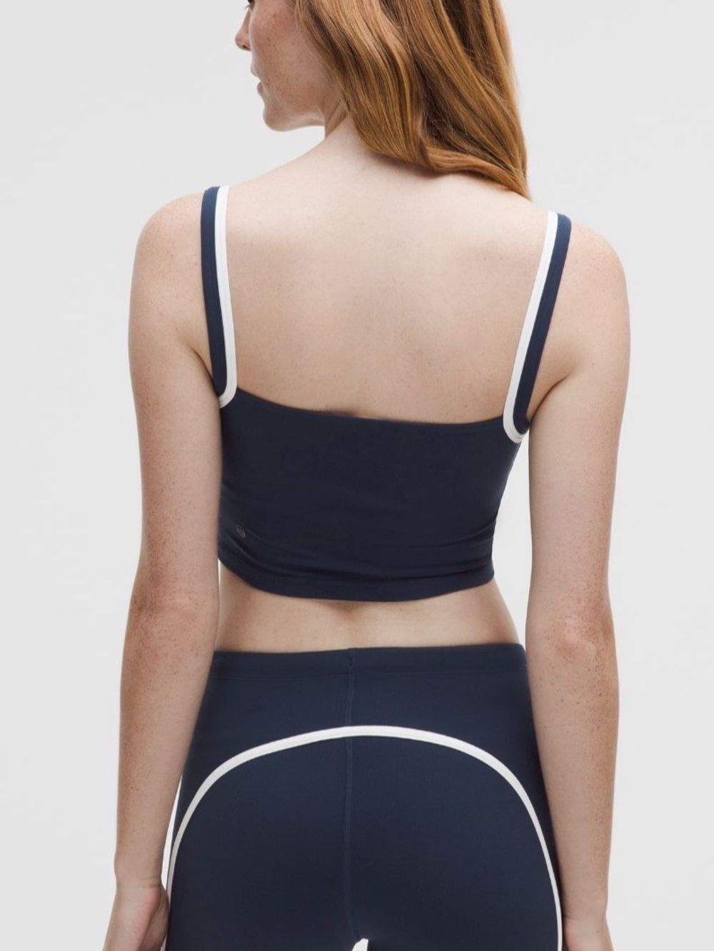 Medium/ 8 Lululemon Nulu Cropped Tank Top *sport meets studio set - navy blue - Picture 3 of 10